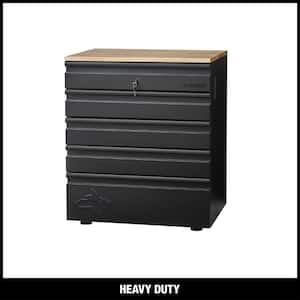 Heavy Duty 18-Gauge Steel 5-Drawer Black Garage Base Cabinet