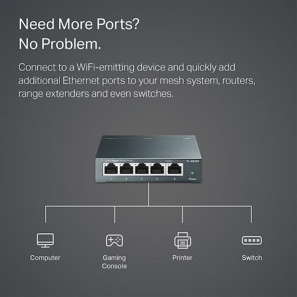 Yichuhaoxi 5 Port Gigabit Unmanaged Ethernet Switch, Network