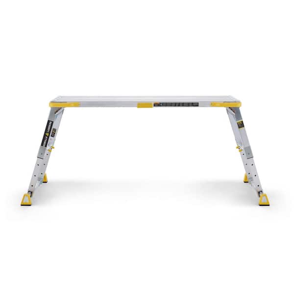 Gorilla Ladders - 4.6 ft. x 2.5 ft. Aluminum Heavy-Duty PRO, 2 in. Slim-Fold Work Platform, 4-Adjustable Heights, 375 lbs. Load Capacity