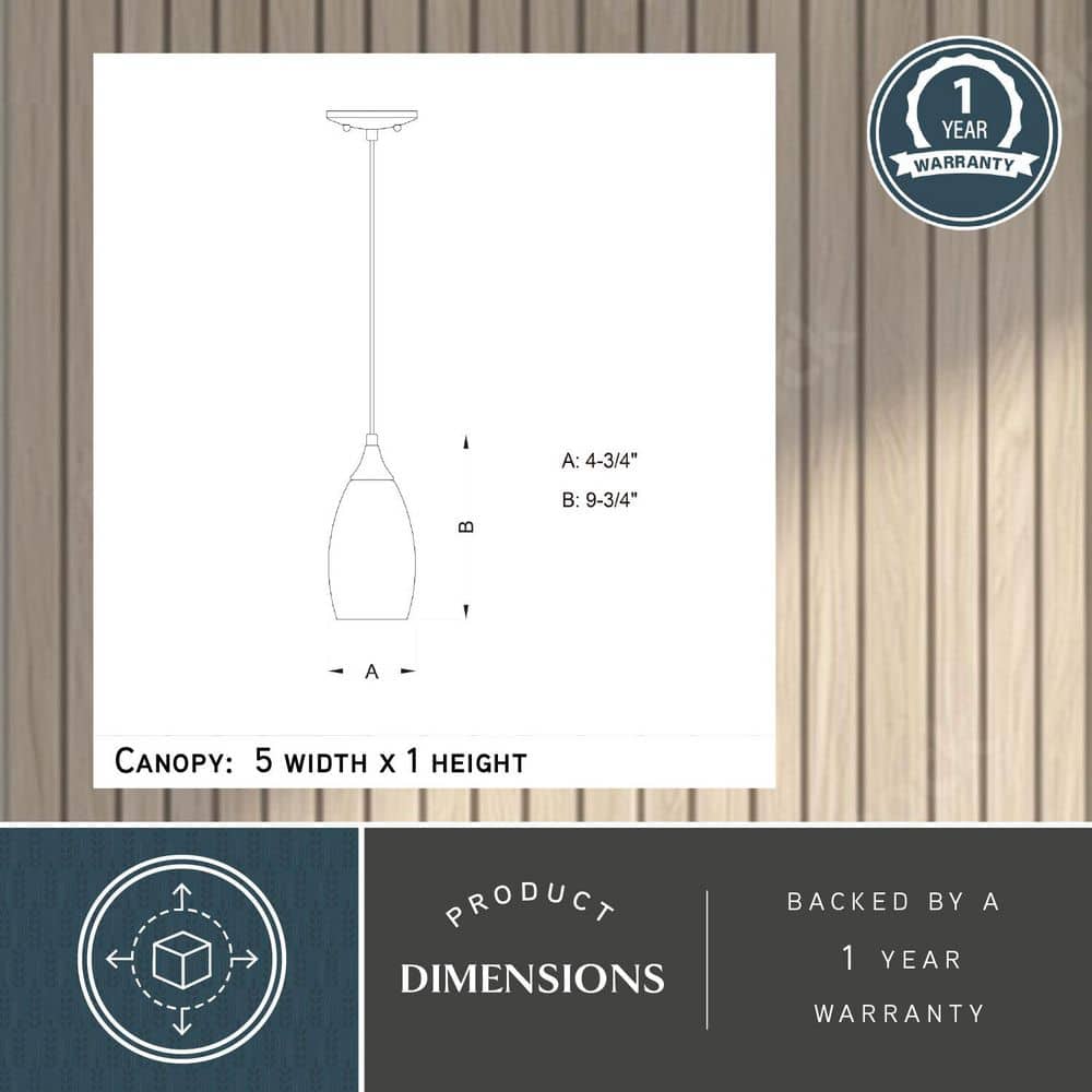 Milano Satin Nickel Mini Pendant with Hand-Blown Glass