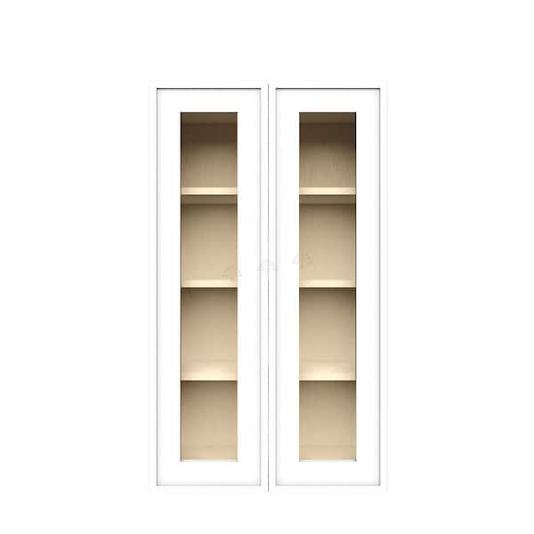 Slim Shaker Assembled 27 in. W x 42 in. H x 12 in. D Wall Kitchen Cabinet in White