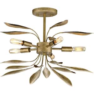 Mariposa Collection 5-Light Antique Gold Luxe Hanging Pendant Light