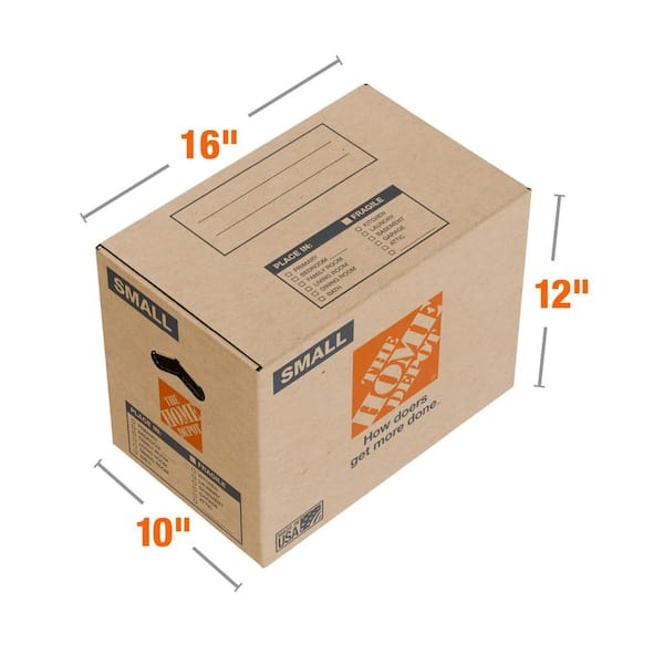 16 in. L x 10 in. W x 12 in. D Small Moving Shipping and Packing Box with Handles