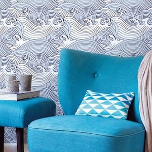 28.29 sq. ft. Asian Waves Peel and Stick Wallpaper