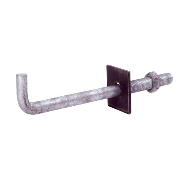 Grip-Rite 1/2 in. x 12 in. Anchor Bolts with Nuts and 3 in. x 3 in. x 1/4 in. Square Washer