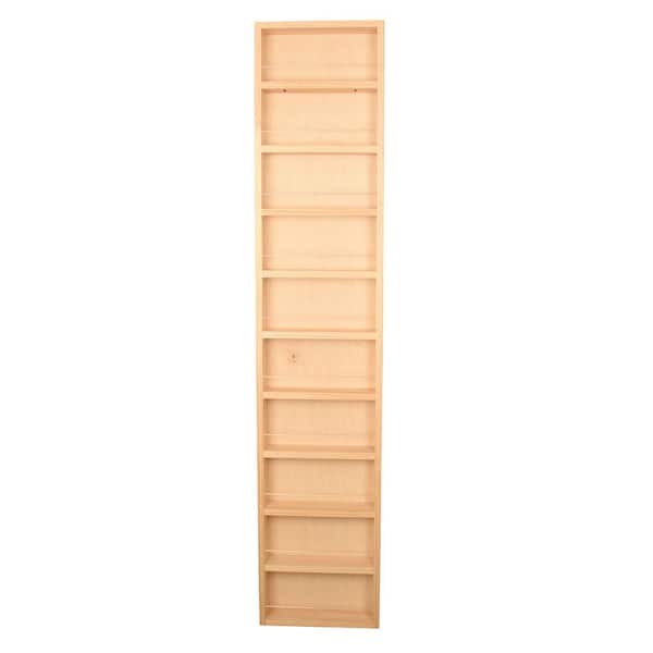 WG Wood Products 3.5 in. x 11 in. x 69 in. Malibu Unfinished Wood Spice Rack