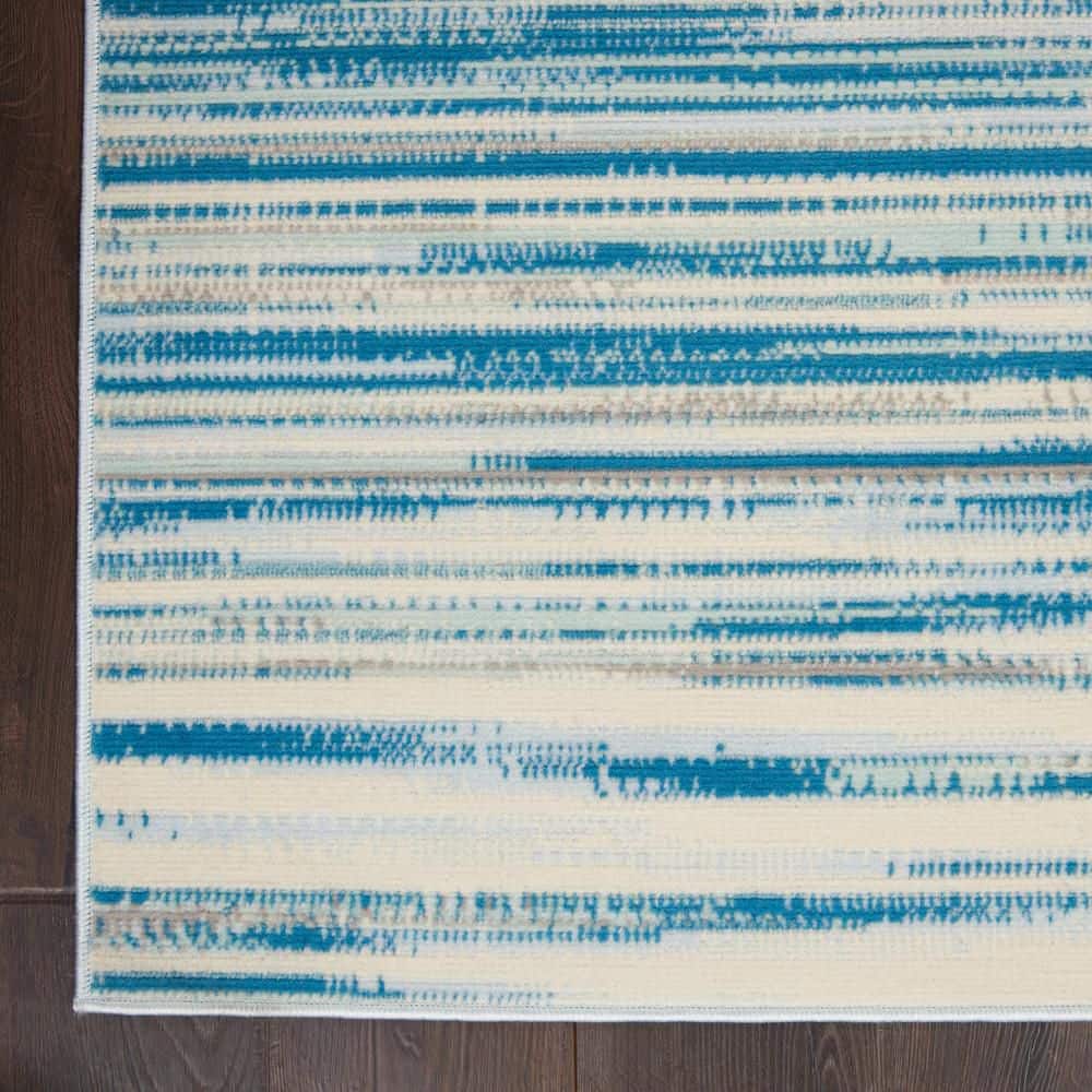Hand-knotted Blue Synthetic Rectangular 6' x 9' Area Rug