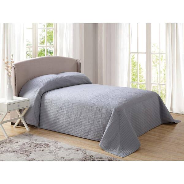 American Traditions French Tile Gray Solid King Coverlet