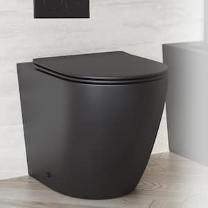 St. Tropez 1-Piece 1.28 GPF Dual Flush Elongated Toilet in Matte Black, Seat Included