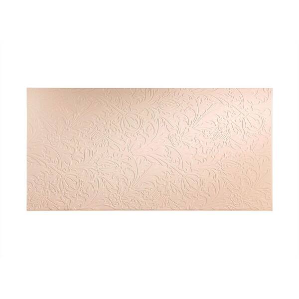 Fasade Nettle 96 in. x 48 in. Decorative Wall Panel in Almond