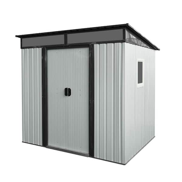 6 ft. W x 5 ft. D Metal Storage Shed with window and Metal foundation for Garden and Backyard (25 sq. ft. )