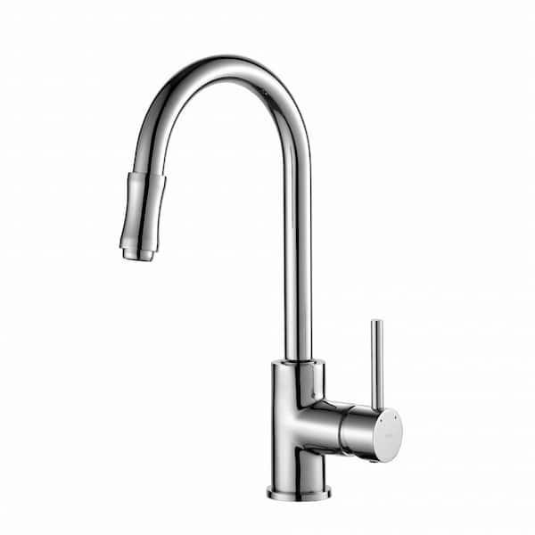 KRAUS Single-Handle Pull-Down Kitchen Faucet in Chrome