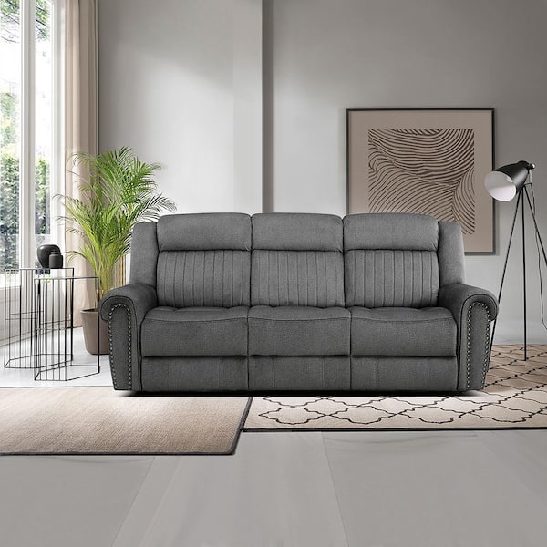 Coombs charcoal reclining discount sofa