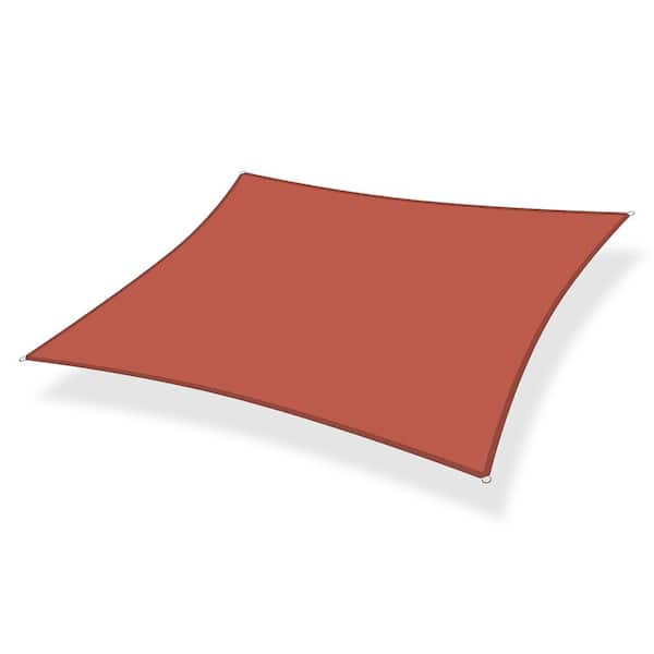 Artpuch 12 ft. x 16 ft. 185 GSM Rust Red Rectangle UV Block Sun Shade Sail for Yard and Swimming Pool