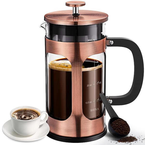 PRIMEPLUS 4 Cups 34 oz. Copper Finish Stainless Steel French Press Coffee Maker