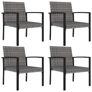 Outdoor Patio Wicker Dining Chairs 4-Pieces Lounge Armchair, Club Chair, Visitor Chair, Garden Chair, Banquet Chair