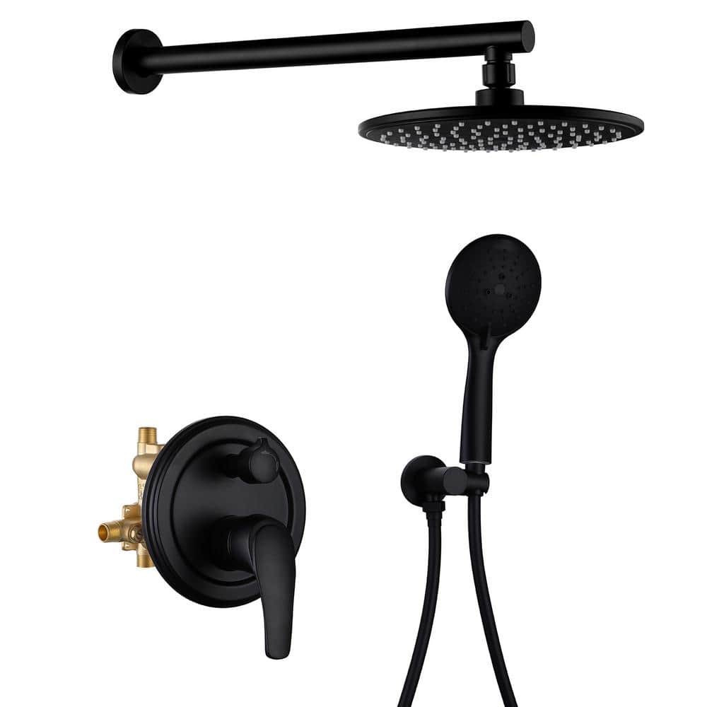 Single Handle 1-Spray 9 in. Round Shower Faucet 1.5 GPM with Pressure Balan