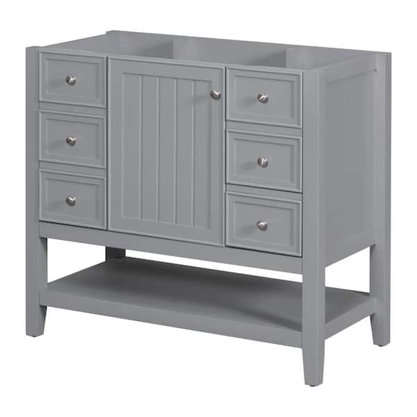 36 in. W x 18 in. D x 33 in. H Bath Vanity Cabinet without Top in Gray