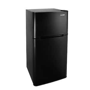 9 in. 4.5 cu. ft. 110V Compact 2-Door Refrigerator in Black with Reversible Door