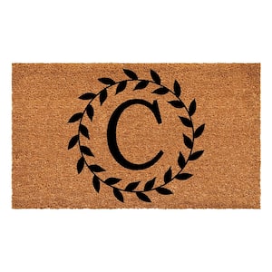 Laurel Wreath Doormat, 24" x 36" (Letter C)