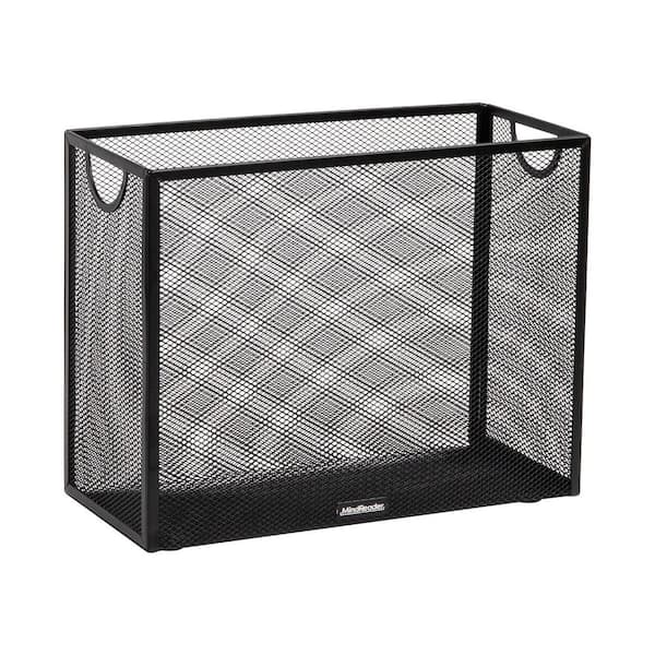 12.25 in. L x 5.5 in. W x 10 in. H Vertical File Storage Desktop Organizer Hanging Files, Black