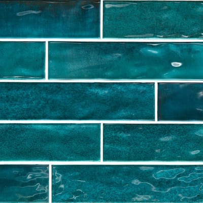 LuxeCraft Arteko Deep Teal 3 in. x 12 in. Glazed Wall Ceramic Tile (12 sq. ft./case)