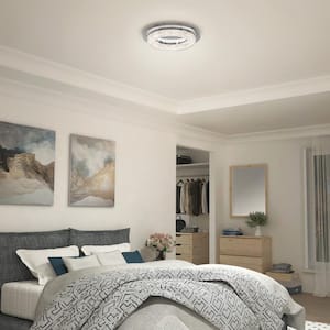 Famous 14 in. 1-Light Modern Chrome Integrated LED Flush Mount Ceiling Light Fixture for Kitchen or Bedroom
