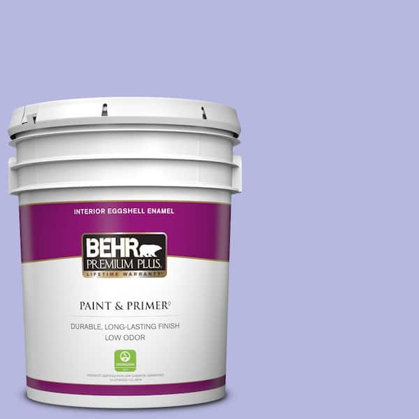 BEHR PREMIUM PLUS 5 gal. #P550-3 Lavender Cloud Eggshell Enamel Low Odor Interior Paint & Primer