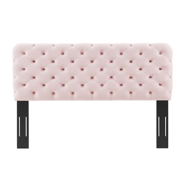 MODWAY Lizzy Tufted Pink Queen Performance Velvet Headboard