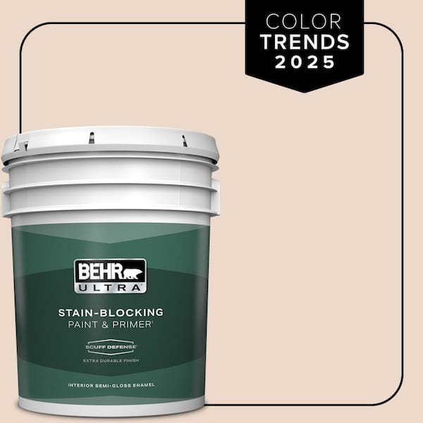 BEHR ULTRA 5 gal. #S210-1 Nutmeg Frost Extra Durable Semi-Gloss Enamel Interior Paint & Primer