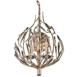 Bask 2-Light Gold Dust Wall Sconce with Clear Premium Crystal Accents