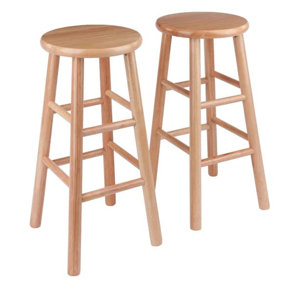 Winsome Wood Tabby 24 In Natural, White And Natural Wood Bar Stools