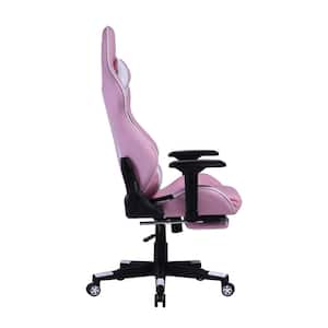 Ergonomic High Back Pink Faux Leather Computer Gaming Chair with Wide Seat