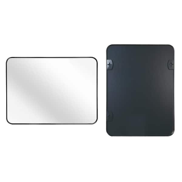 Cesicia 24 in. W x 36 in. H Rectangular Metal Framed Wall Mounted Bathroom Vanity Mirror in Black