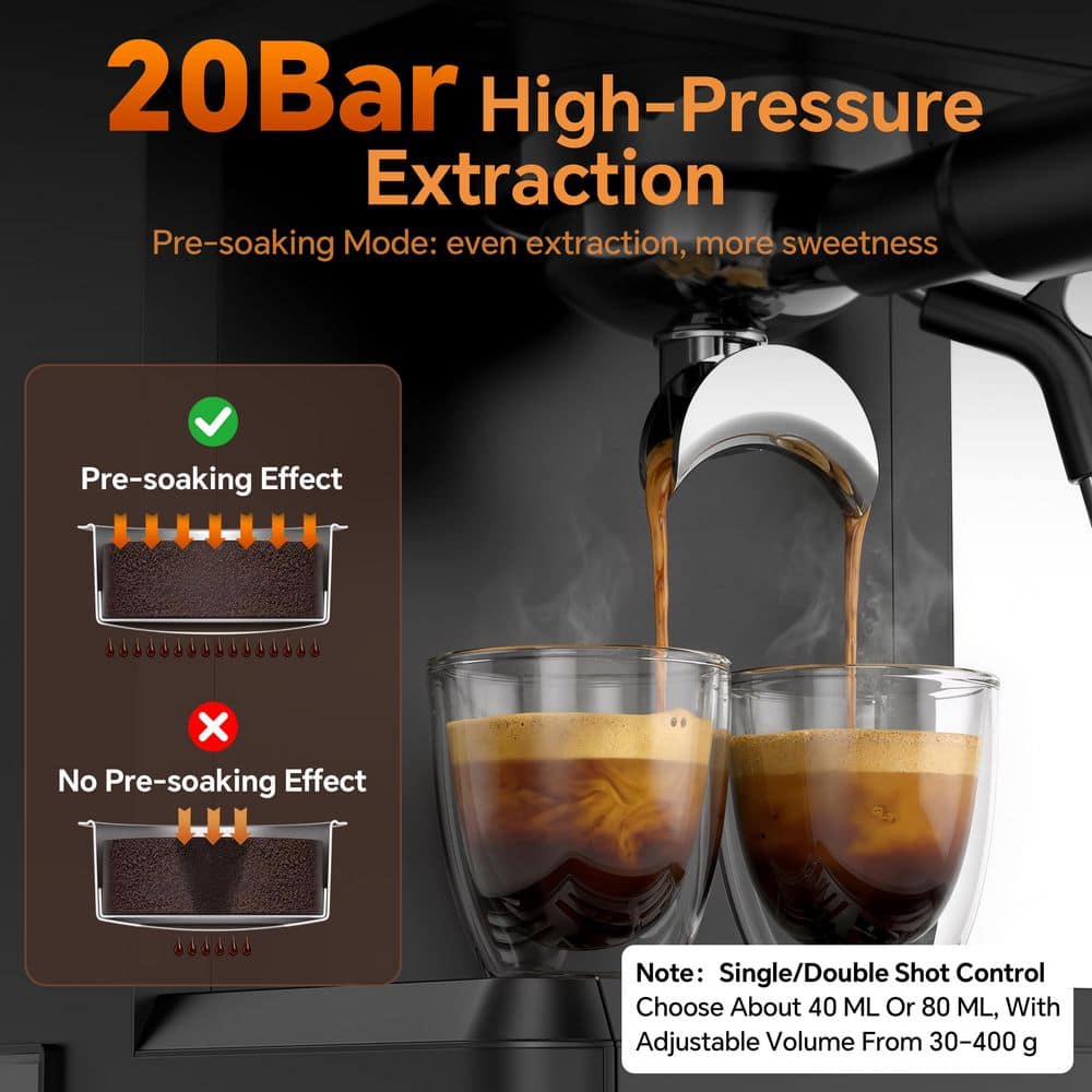 Black Stainless Steel Espresso Machine - rated 5 stars from 3 reviews