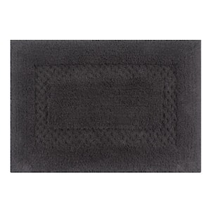 Classy 100% Cotton Bath Rugs Set, 17 in. x24 in. Rectangle, Gray