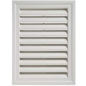 18 in. x 24 in in. Rectangular White PVC Weather Filter Gable Louver Vent