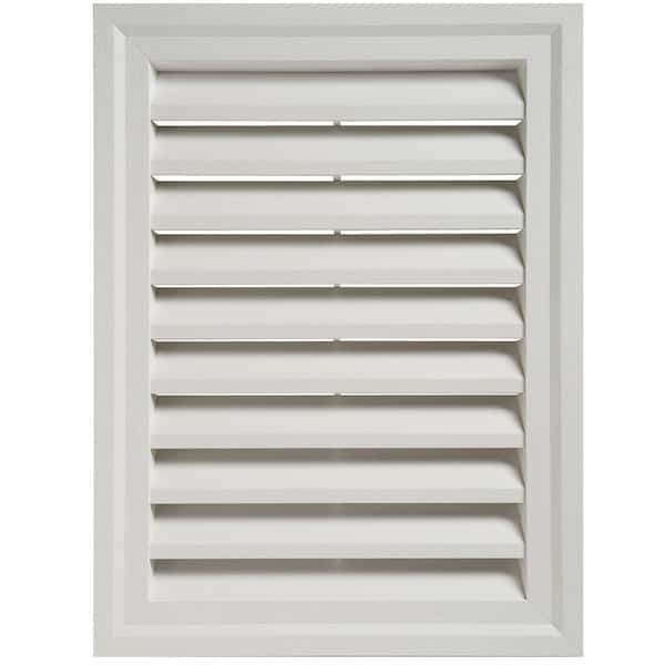 Ply Gem 18 in. x 24 in in. Rectangular White PVC Weather Filter Gable Louver Vent