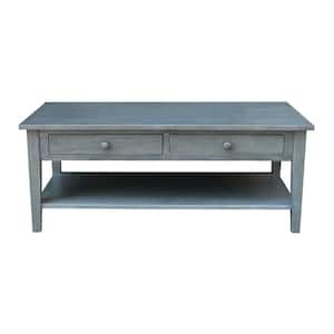 Spencer 48 in. Heather Grey-Antique Rubbed Rectangle Solid Wood Coffee Table