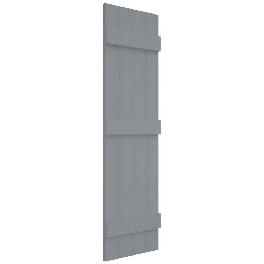 Platinum Gray Vinyl Board and Batten Decorative Shutters, 14" x 63"