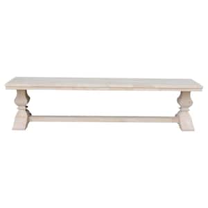 Unfinished Solid Wood 74 in. W Trestle Dining Bench
