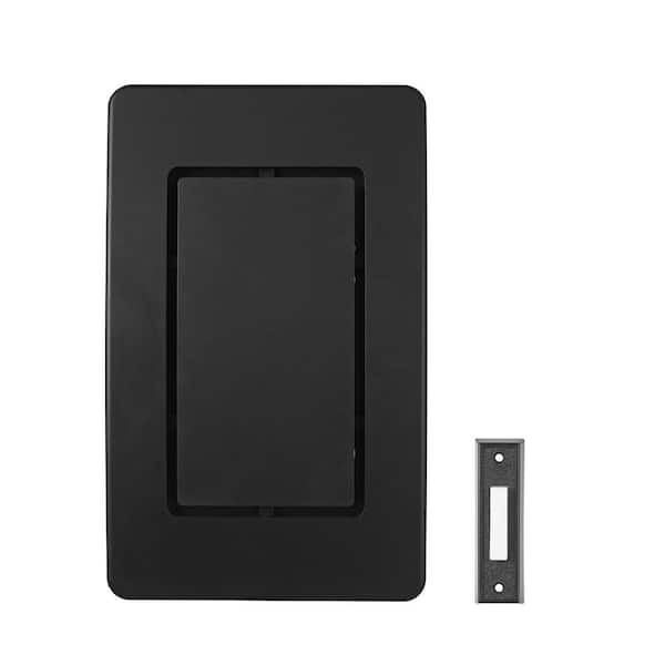 Black Plastic Wired Mechanical Lighted Hardwired Doorbell Chime Kit