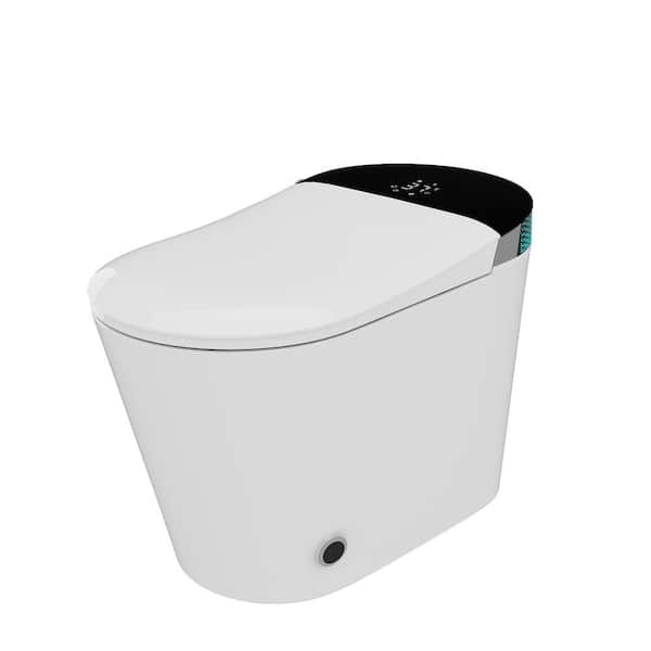 White Elongated Smart Bidet Toilet 1.28 GPF with Auto Open Sensing, Massage Cleaning, Kid Mode, Warm Water Sprayer Dryer