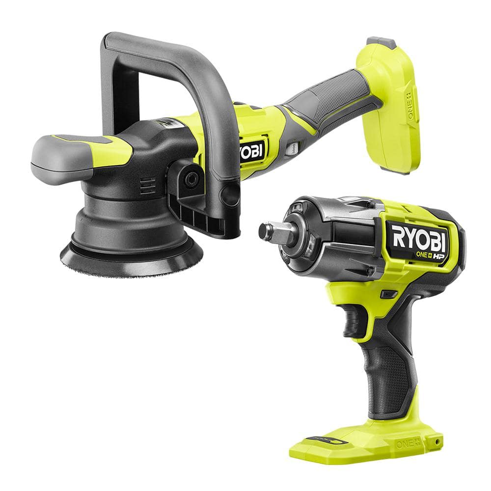 ONE+ 18V 5 in. Variable Speed Dual Action Polisher with ONE+ HP 18V Brushless Cordless 1/2 in. Impact Wrench (ToolsOnly) -  RYOBI, PBF100B-P262