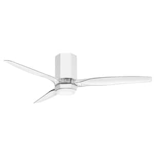 Facet 52.0 in. Indoor/Outdoor Integrated LED Matte White Ceiling Fan with Remote Control