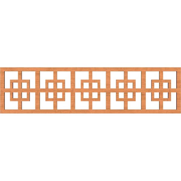 Ekena Millwork Cambridge Fretwork 0.375 in. D x 47 in. W x 12 in. L Cherry Wood Panel Moulding