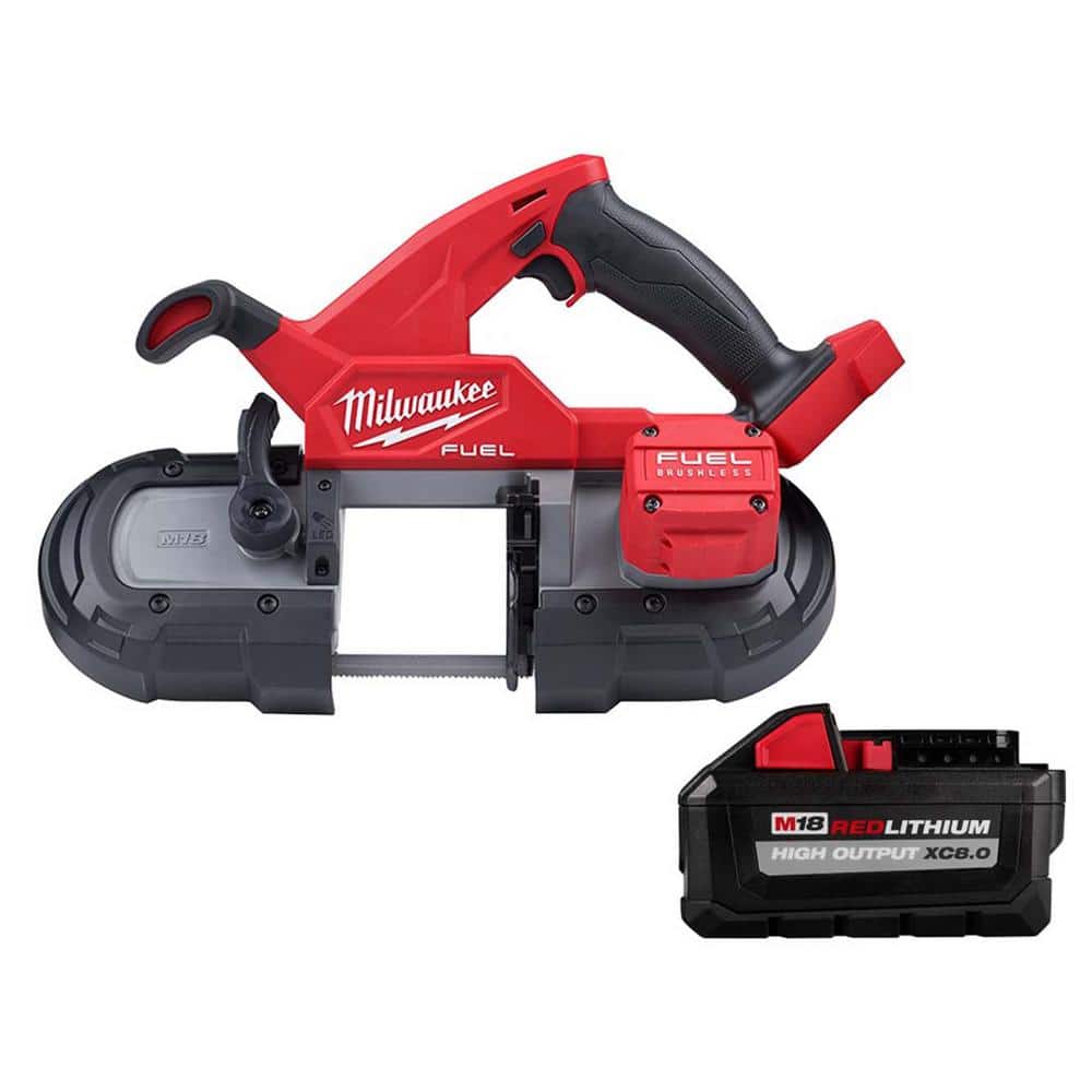 M18 FUEL 18V Lithium-Ion Brushless Cordless Compact Bandsaw w/HIGH OUTPUT XC 8.0 Ah Battery -  Milwaukee, 2829-20-48