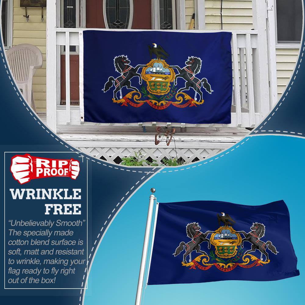 Rip-Proof Double Sided 3-Ply Pennsylvania State Flag 3x5 Foot