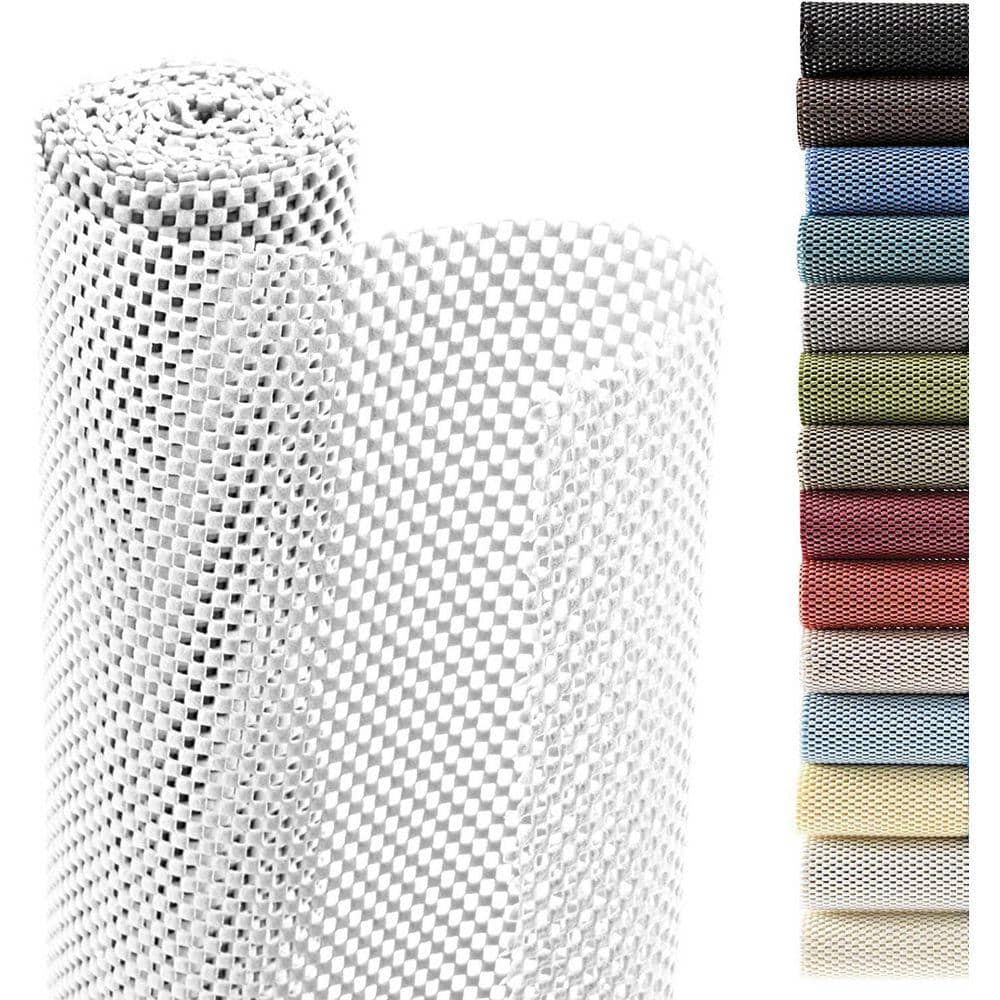 Smart Design Premium Grip White 18 in. D x 96 in. L Solid Non-Slip ...