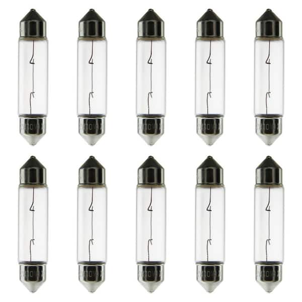 Sunlite 10-Watt 12-Volt T3.25 Clear Xelogen Festoon Lamp-Light Bulb (10-Pack)